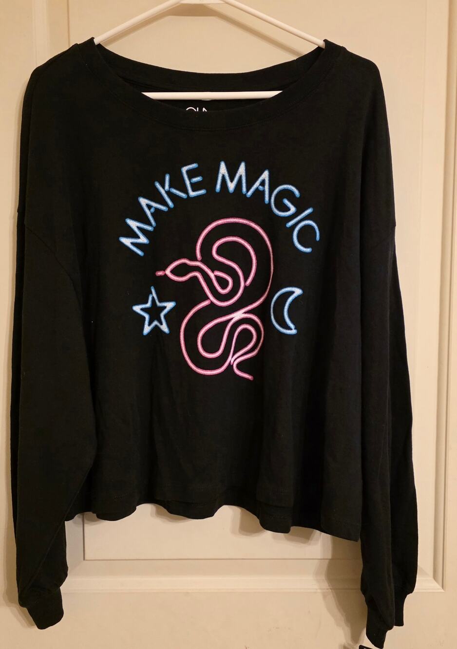 Chaser Make Magic snake moon long sleeve crop top